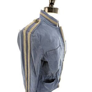 Boden Women Blue Long Sleeve Cotton Blend Military Jacket Size 6